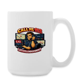 Call Me 112 Leitstellendisponent - Große Tasse 440 ml - Weiß - Rechts