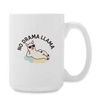 Illustration de lama décontractée avec des lunettes de soleil disant - Grande tasse 440 ml - blanc - Droite
