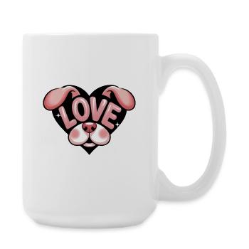 Cute Love Dog - Große Tasse 440 ml - Weiß - Rechts