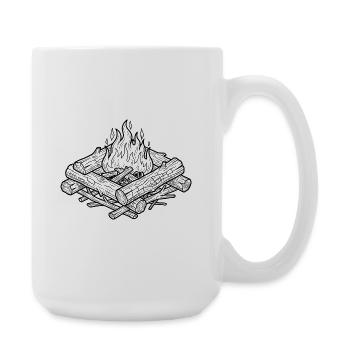 Cozy Campfire Log Scene - Large Mug 440 ml - white - Right