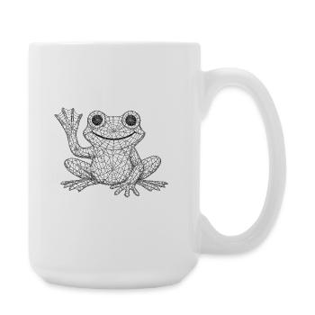 Design de la pièce en maille de grenouille supérieure - Grande tasse 440 ml - blanc - Droite