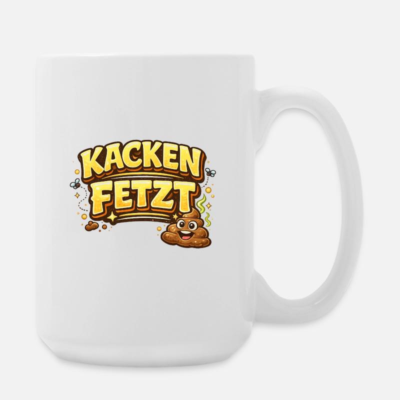 Kacken - Große Tasse 440 ml - Weiß