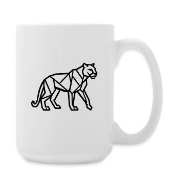 Geometric Tiger Line Art - Large Mug 440 ml - white - Right
