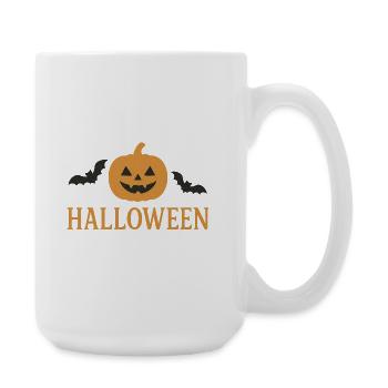 Spooky Jack-o'-lantern Halloween Design - Large Mug 440 ml - white - Right