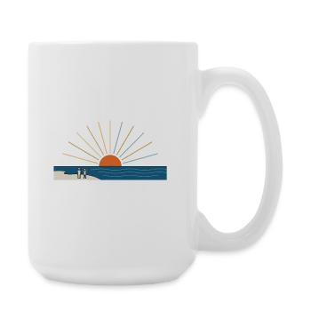 Minimalistische Sun at the Beach Ästhetik - Große Tasse 440 ml - Weiß - Rechts
