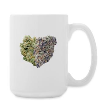 Weed Bud Cannabis Heart Love 420  - Große Tasse 440 ml - Weiß - Rechts