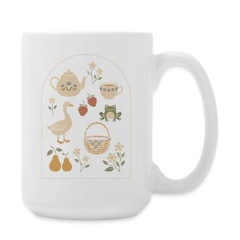 Douceur Champêtre: Natur und Vintage-Tee - Große Tasse 440 ml - Weiß - Rechts