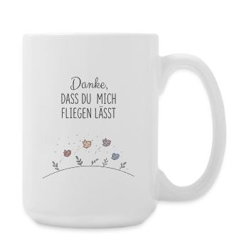 Danke Tasse Vögel Minimalistisch Geschenk Erzieher - Große Tasse 440 ml - Weiß - Rechts