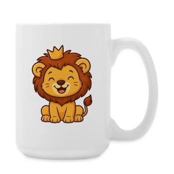 Niedlicher Löwenkönig mit Krone - Large Mug 440 ml - white - Right