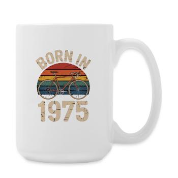 Retro Cycling Born in 1975 Design - Large Mug 440 ml - white - Right