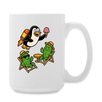Jetpack Pinguin - Große Tasse 440 ml - Weiß - Rechts