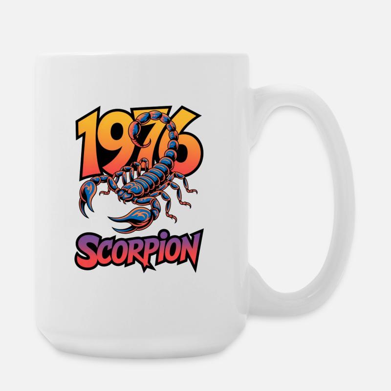 1976 Scorpion Retro Logo - Large Mug 440 ml - white
