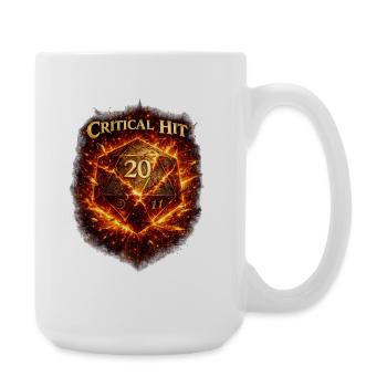 Critical Hit T-Shirt – Dice 20 Rollenspiel - Große Tasse 440 ml - Weiß - Rechts