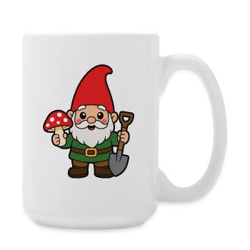 Héros nain de jardin avec champignon - Grande tasse 440 ml - blanc - Droite
