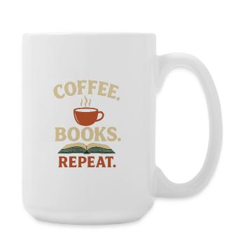 Coffee books repeat - Große Tasse 440 ml - Weiß - Rechts