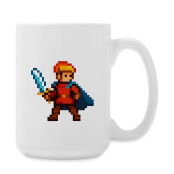 Pixel Knight with Sword and Cape - Large Mug 440 ml - white - Right