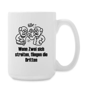 Dritte Zähne Zahn Dental Streit - Große Tasse 440 ml - Weiß - Rechts