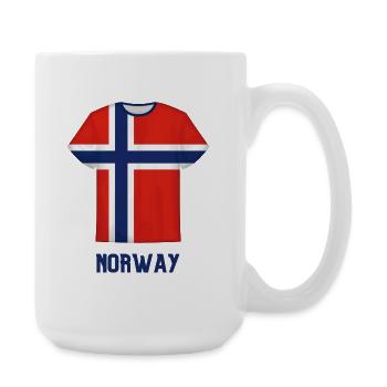 Norway Football Shirt – Flag Design - Large Mug 440 ml - white - Right