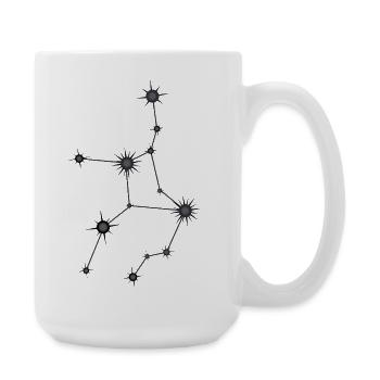 Virgo Star Constellation Zodiac Sign Black & Gray - Large Mug 440 ml - white - Right