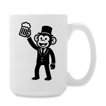 Bière de la fête de garçon singe - Grande tasse 440 ml - blanc - Droite