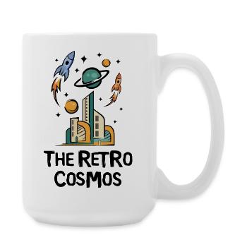 Future City mit Raketen - Große Tasse 440 ml - Weiß - Rechts