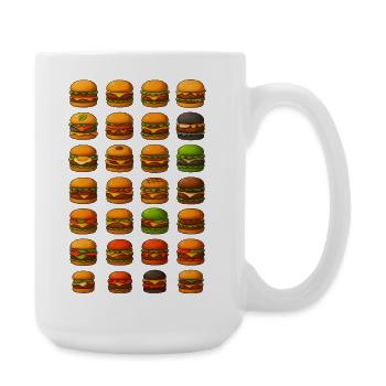 Vielfaltige Burger-Designs für Food-Liebhaber - Große Tasse 440 ml - Weiß - Rechts