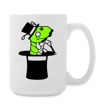 Chenille Monsieur Monsieur Riche Monocle Haut-de-forme Magicien - Grande tasse 440 ml - blanc - Droite