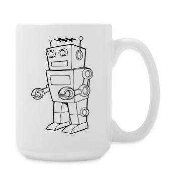 Robot Vintage Croquis Design - Grande tasse 440 ml - blanc - Droite