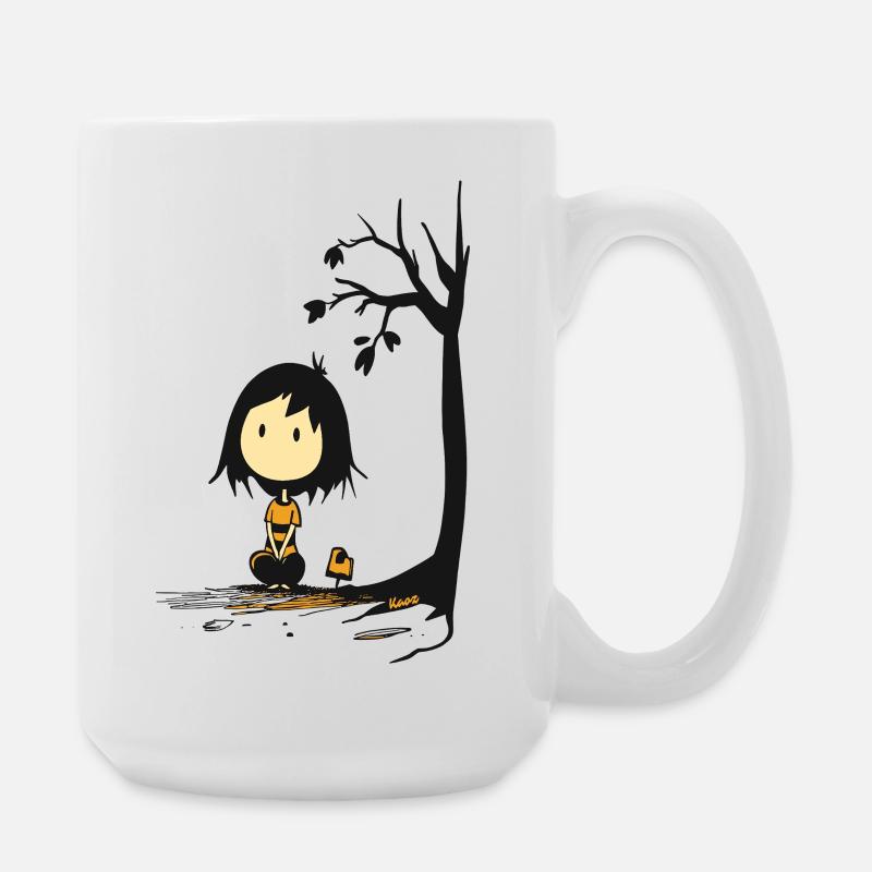 Wunderliches Mädchen unter sternenlosem Baum - Große Tasse 440 ml - Weiß
