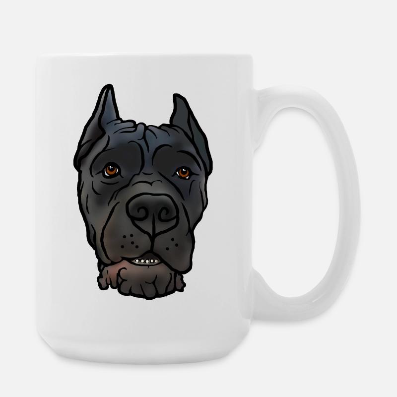 Cane Corso kupiert Kopf im Comicstyle - Große Tasse 440 ml - Weiß