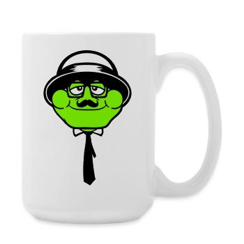 Grenouille Sir Mr. Rich Gangster Lunettes Chapeau Cravate - Grande tasse 440 ml - blanc - Droite