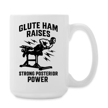 Glute Ham Raise Fitness Gym Posterior Chain - Large Mug 440 ml - white - Right