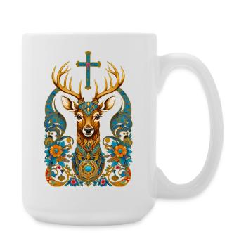 Hirsch - Große Tasse 440 ml - Weiß - Rechts