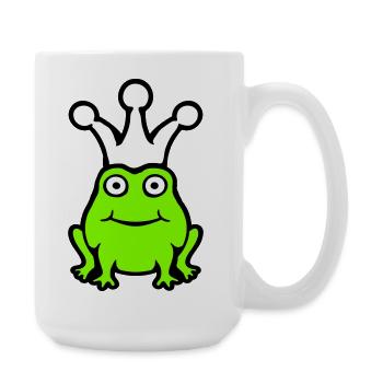 Frog King Crown Funny Cute Comic Frog Prince - Large Mug 440 ml - white - Right