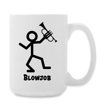Blasintrument Trompete - Große Tasse 440 ml - Weiß - Rechts