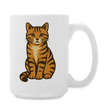 Tiger Cat Vintage Illustration - Large Mug 440 ml - white - Right