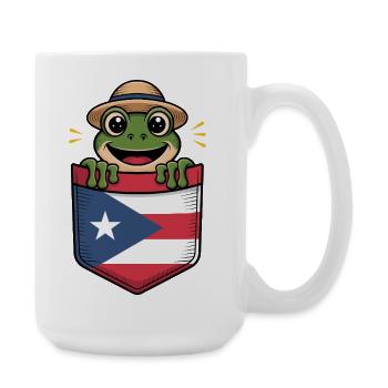 Puerto Rico Coqui Mit Strohhut In Flagge - Große Tasse 440 ml - Weiß - Rechts