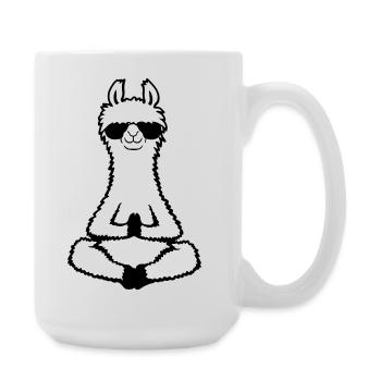 Lama Cool Zen Meditation Sonnenbrille Entspannt - Große Tasse 440 ml - Weiß - Rechts