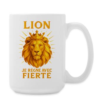 Signe astrologique du Lion - Astrologie - Grande tasse 440 ml - blanc - Droite