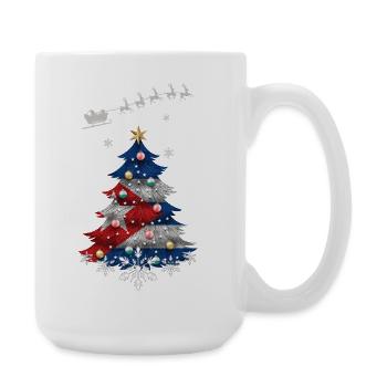 Christmas tree with Cuba flag - Large Mug 440 ml - white - Right