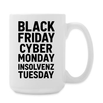 black friday lustiger spruch insolvenz - Große Tasse 440 ml - Weiß - Rechts