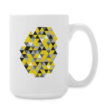 Motif triangulaire géométrique Jaune ensoleillé - Grande tasse 440 ml - blanc - Droite