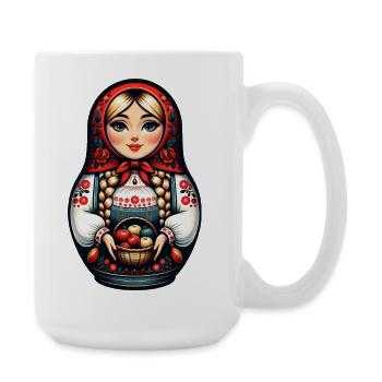  Matroschka auf russisch Matryoshka Doll Russian - Große Tasse 440 ml - Weiß - Rechts
