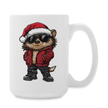 Igel Weihnachten Winter - Große Tasse 440 ml - Weiß - Rechts