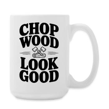 Couper du bois, c'est bien - Grande tasse 440 ml - blanc - Droite
