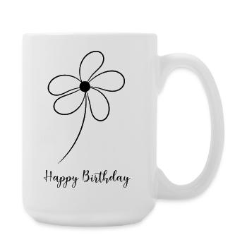 ANNIVERSARY. HAPPY BIRTHDAY. HAPPY BIRTHDAY. - Large Mug 440 ml - white - Right