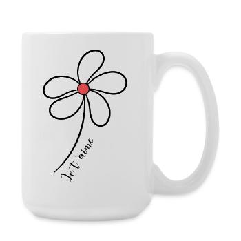 ICH LIEBE DICH. LIEBE DICH. WEIHNACHTEN. FROHE WEIHNACHTEN. TANNE. - Große Tasse 440 ml - Weiß - Rechts