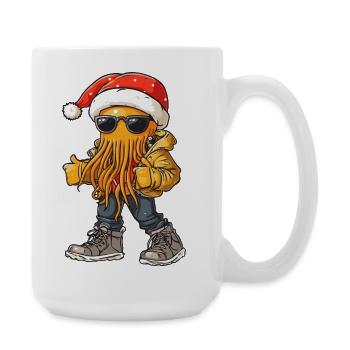 Qualle Weihnachten Winter - Große Tasse 440 ml - Weiß - Rechts