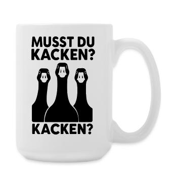 Faut-il vraiment faire caca aux oies - Grande tasse 440 ml - blanc - Droite
