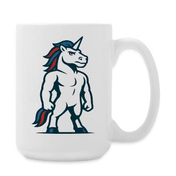 Power Unicorn Mascot Strong Athletic Design - Large Mug 440 ml - white - Right